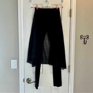 Authentic Jean Paul Gaultier Soleil Leggings With Attached Sheer Skirt Black Med